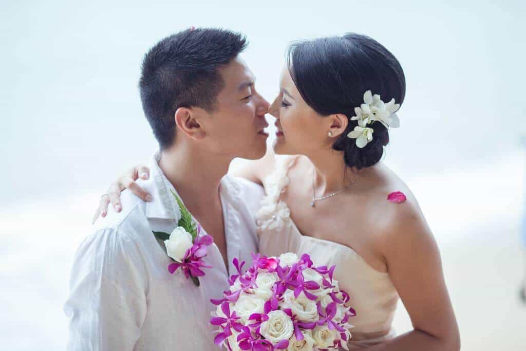 Benz and Yen Linh's beach wedding ceremony on Hua Beach, Kamala, Phuket, August 2015