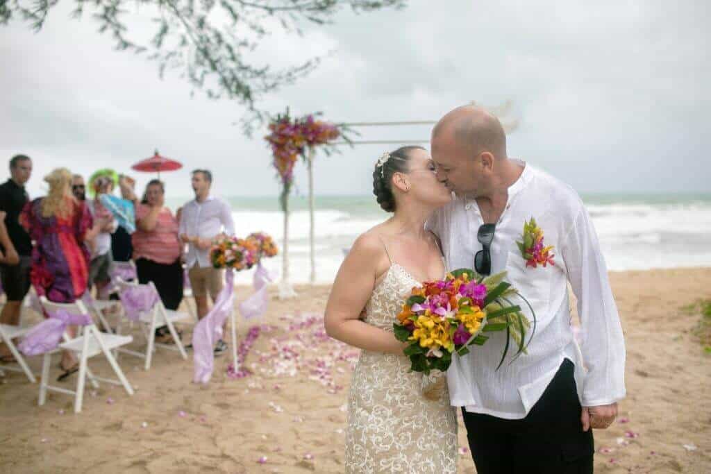Lesley and Shayne's vow renewal on Layan Beach, Phuket, in July 2016
