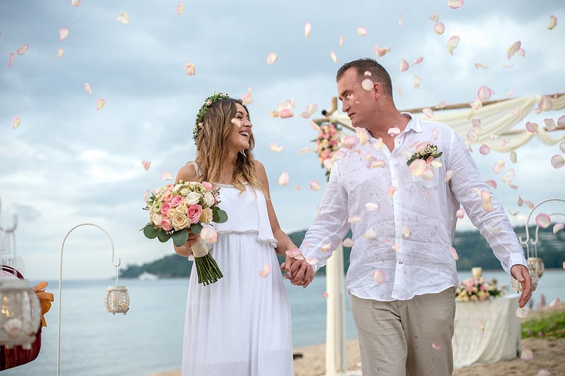 Patrycja and Jochem's Layan Beach wedding at sunset, Phuket, 30 December 2017